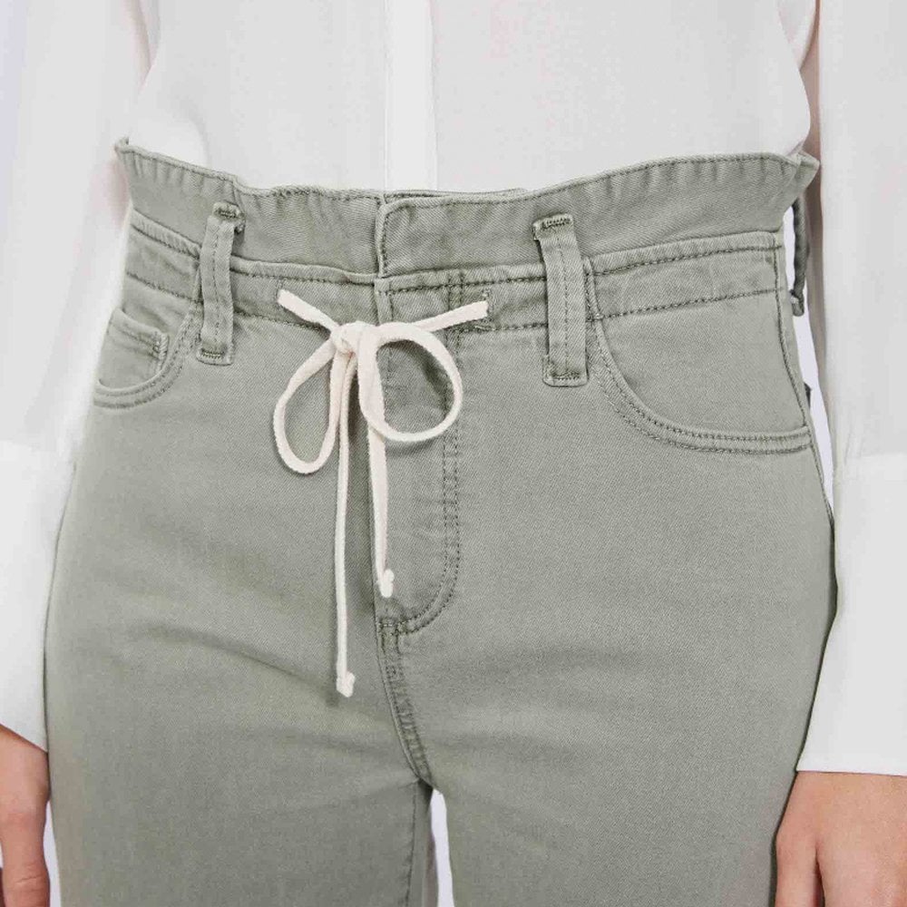 - Carly - Waistband Tie Jeans - Vintage Green