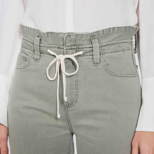 - Carly - Waistband Tie Jeans - Vintage Green
