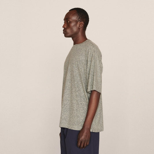  - Linen Blend Marl Jersey T-Shirt - Grey