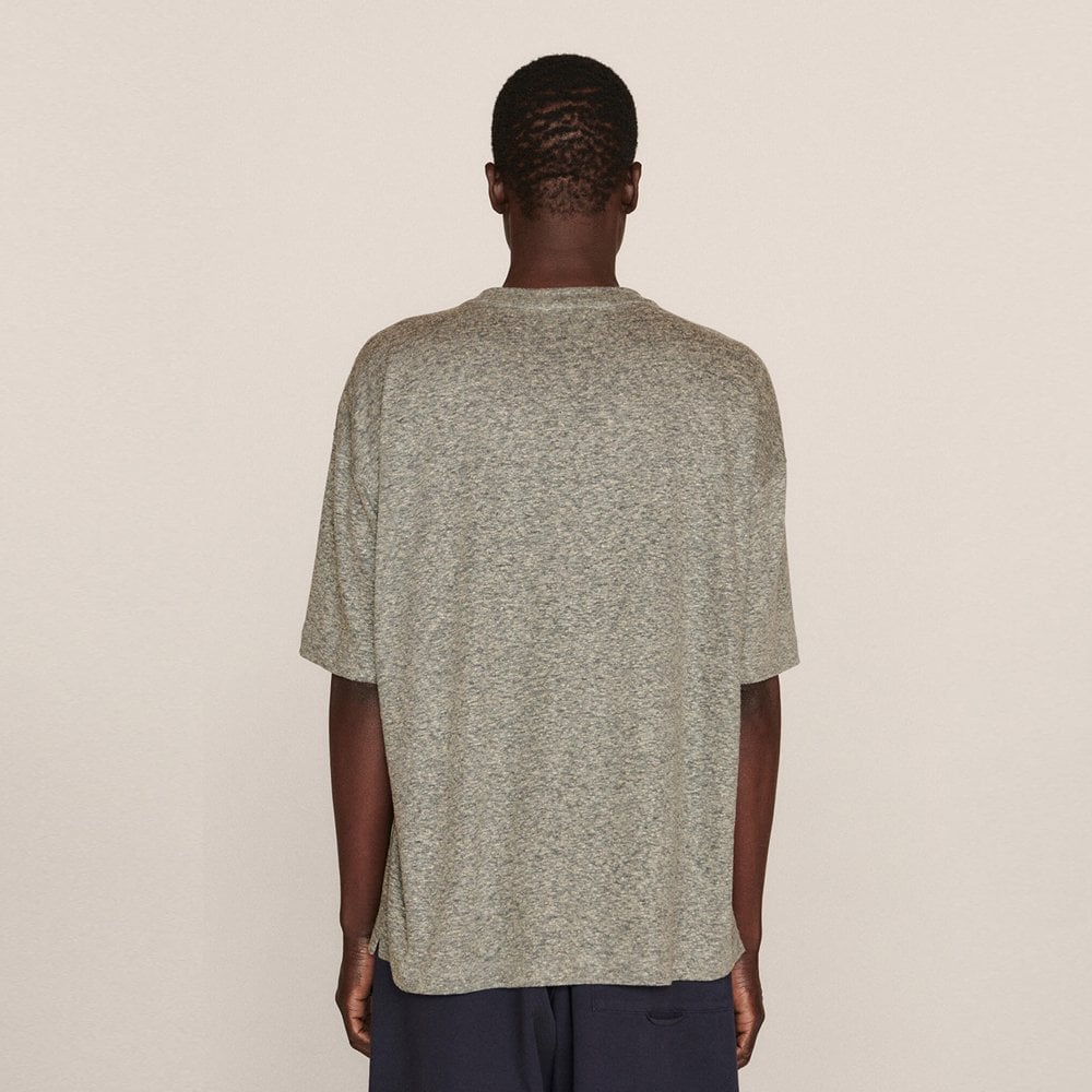  - Linen Blend Marl Jersey T-Shirt - Grey