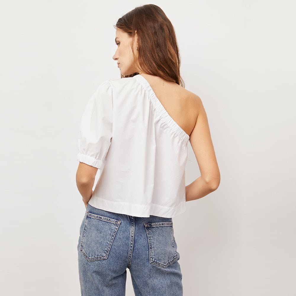 Rails Jayla Cotton Poplin Asymmetric Top - White