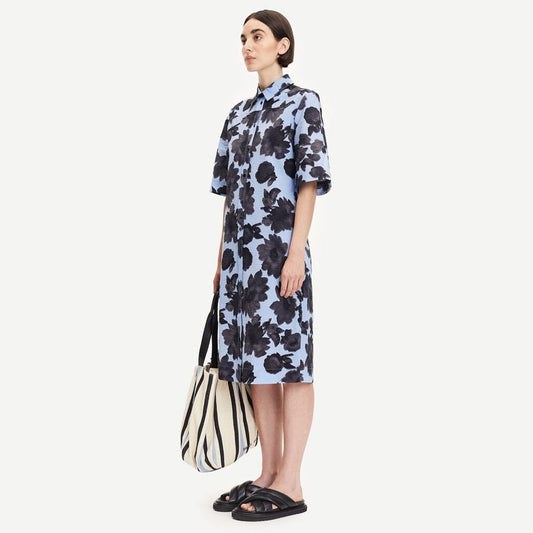 - Abstract Floral Dress - Blue/Black