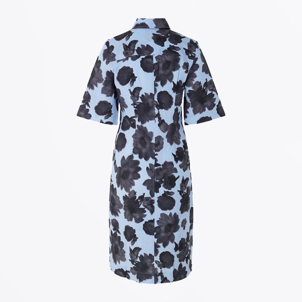 - Abstract Floral Dress - Blue/Black