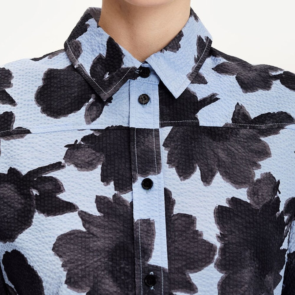 - Abstract Floral Dress - Blue/Black