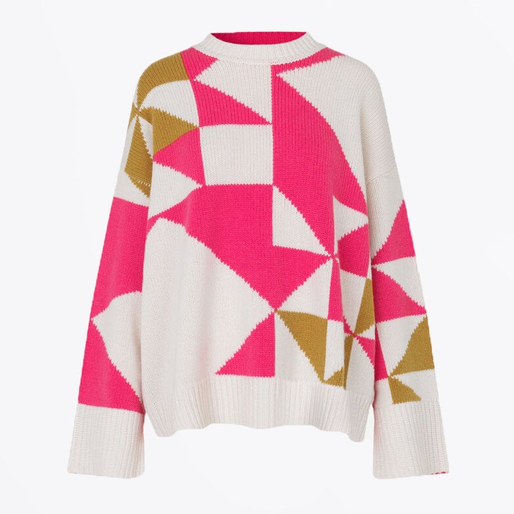 Samsoe Intarsia Knitted Pullover - Pink