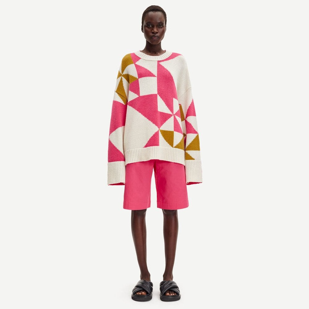 Samsoe Intarsia Knitted Pullover - Pink