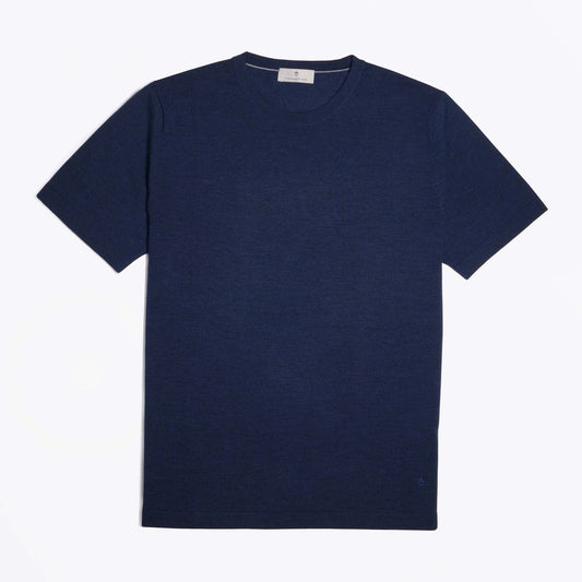 Merino Crew Neck T-Shirt - Navy