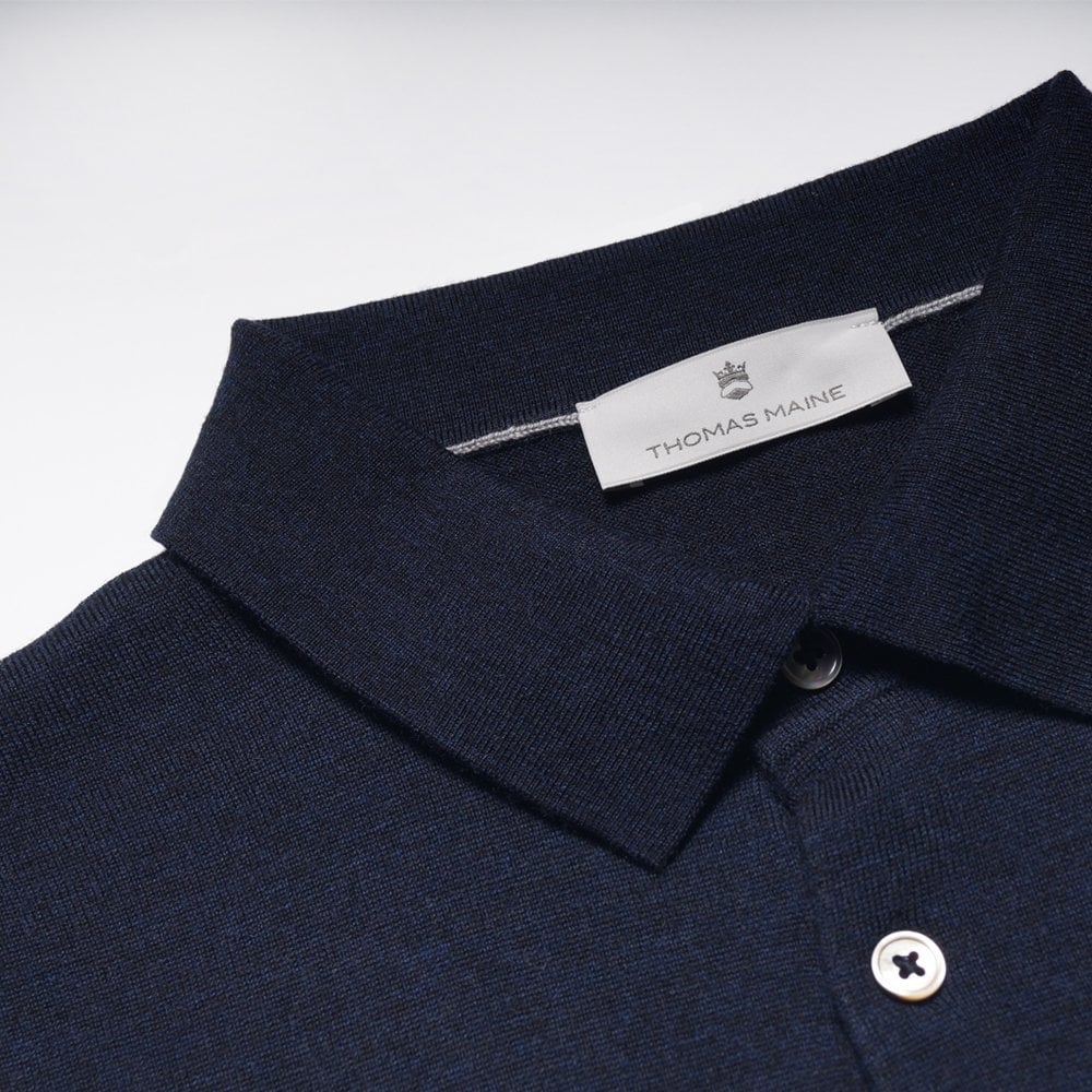 Thomas Merino Polo Shirt - Navy
