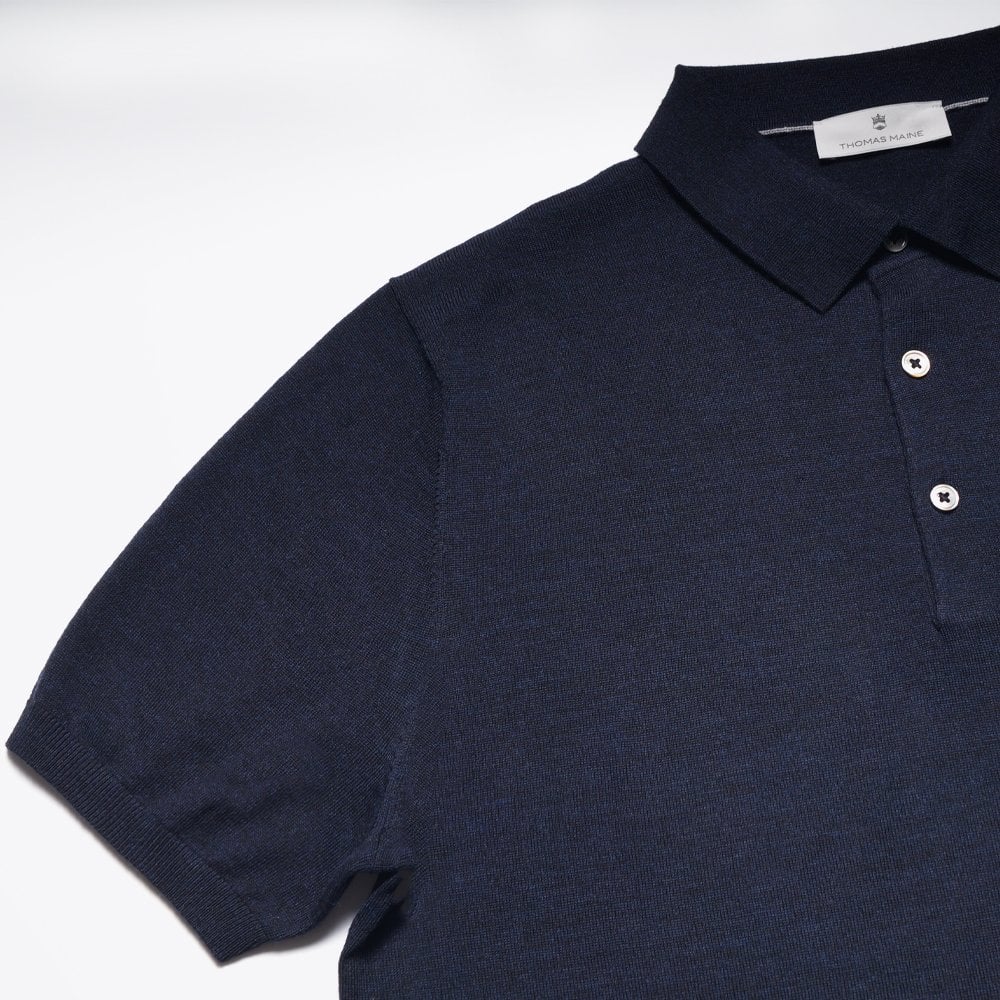 Merino Polo Shirt - Navy