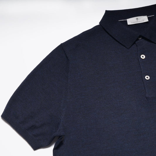 Merino Polo Shirt - Navy