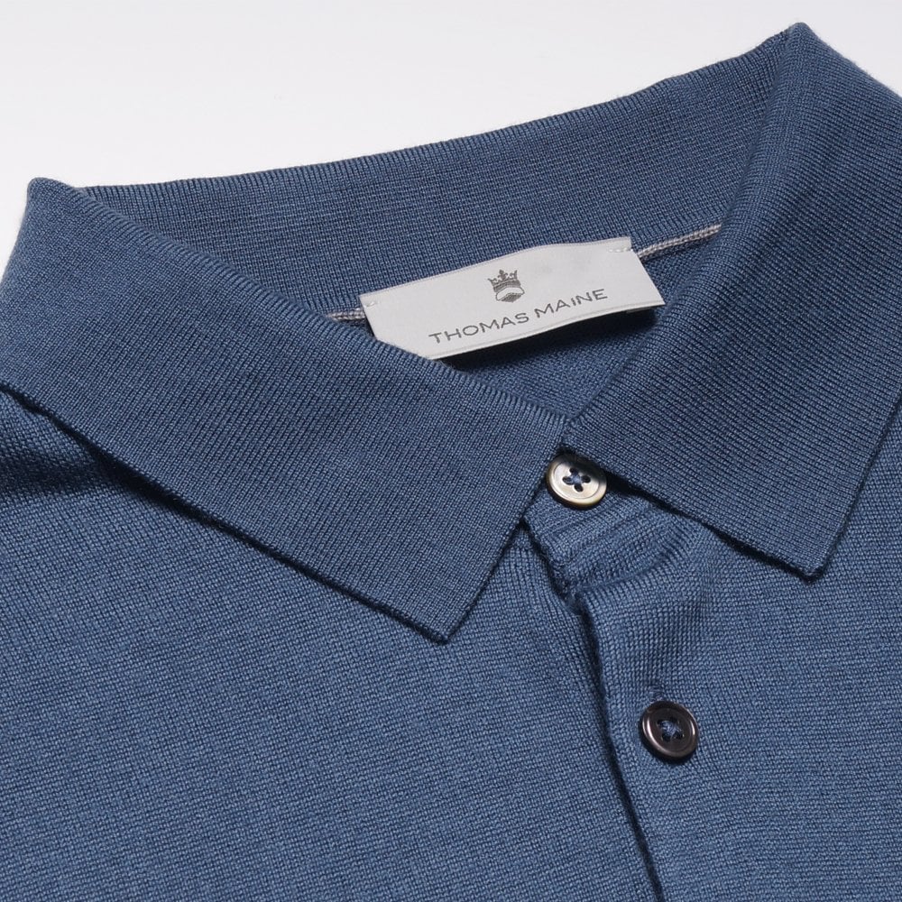 Merino Polo Shirt - Blue