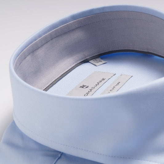 Grey Trim Insert Shirt - Blue