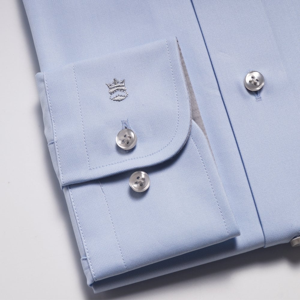 Grey Trim Insert Shirt - Blue