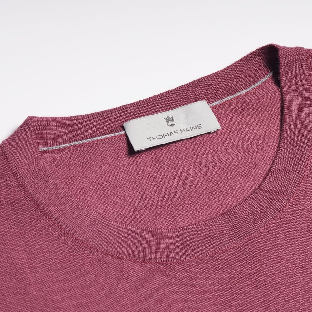 Merino Crew Neck T-Shirt - Mauve