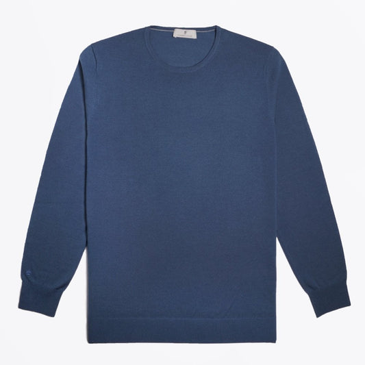 Merino Crew Neck Sweater - Blue
