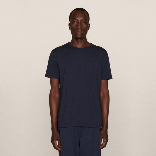 - Cotton Pocket T-Shirt - Navy