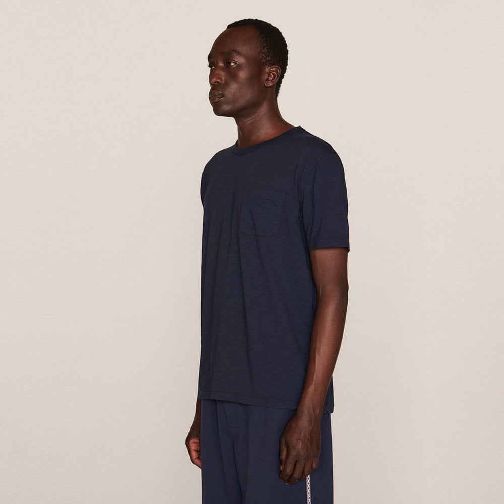 - Cotton Pocket T-Shirt - Navy