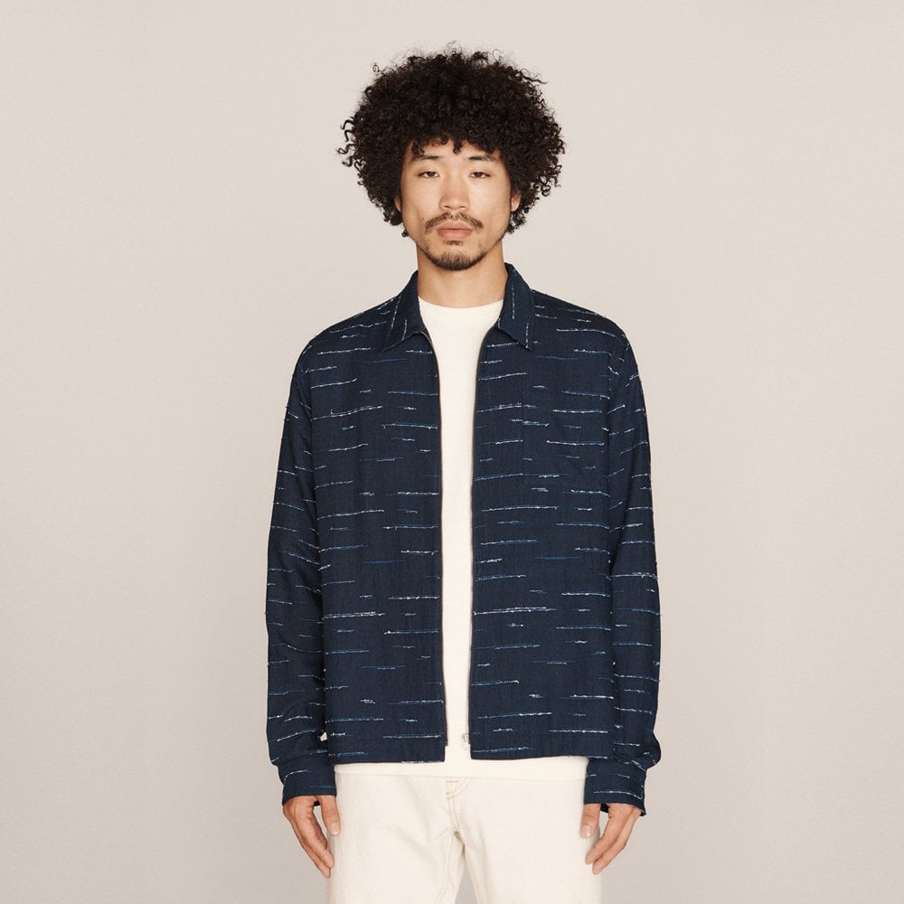 - Bowie - Zip Front Shirt - Indigo