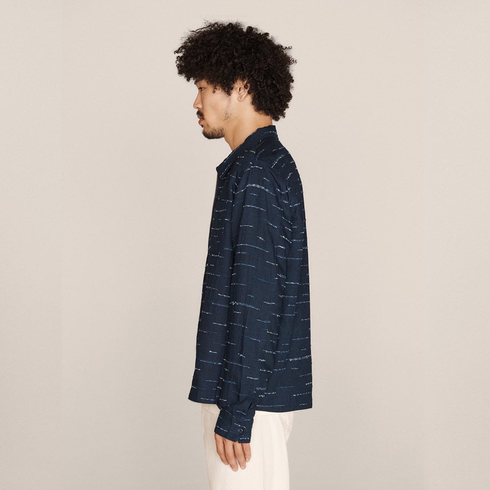 - Bowie - Zip Front Shirt - Indigo