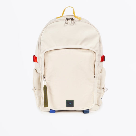 - Recycled-Polyester Canvas Backpack - Off-White