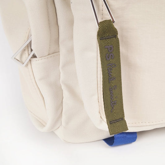 - Recycled-Polyester Canvas Backpack - Off-White