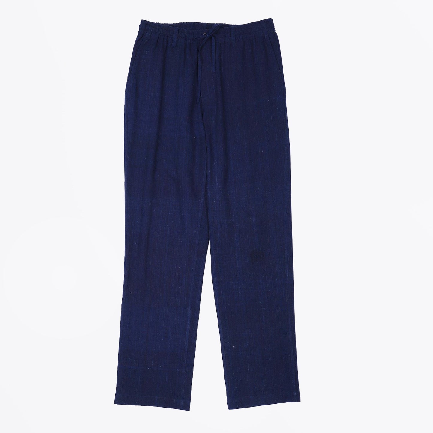 - Cotton Drawstring Trousers - Navy