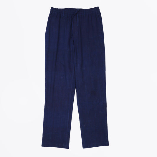 - Cotton Drawstring Trousers - Navy