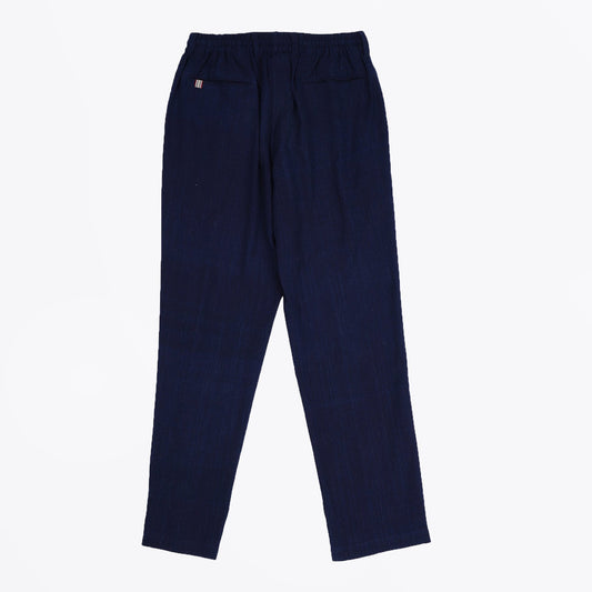 - Cotton Drawstring Trousers - Navy