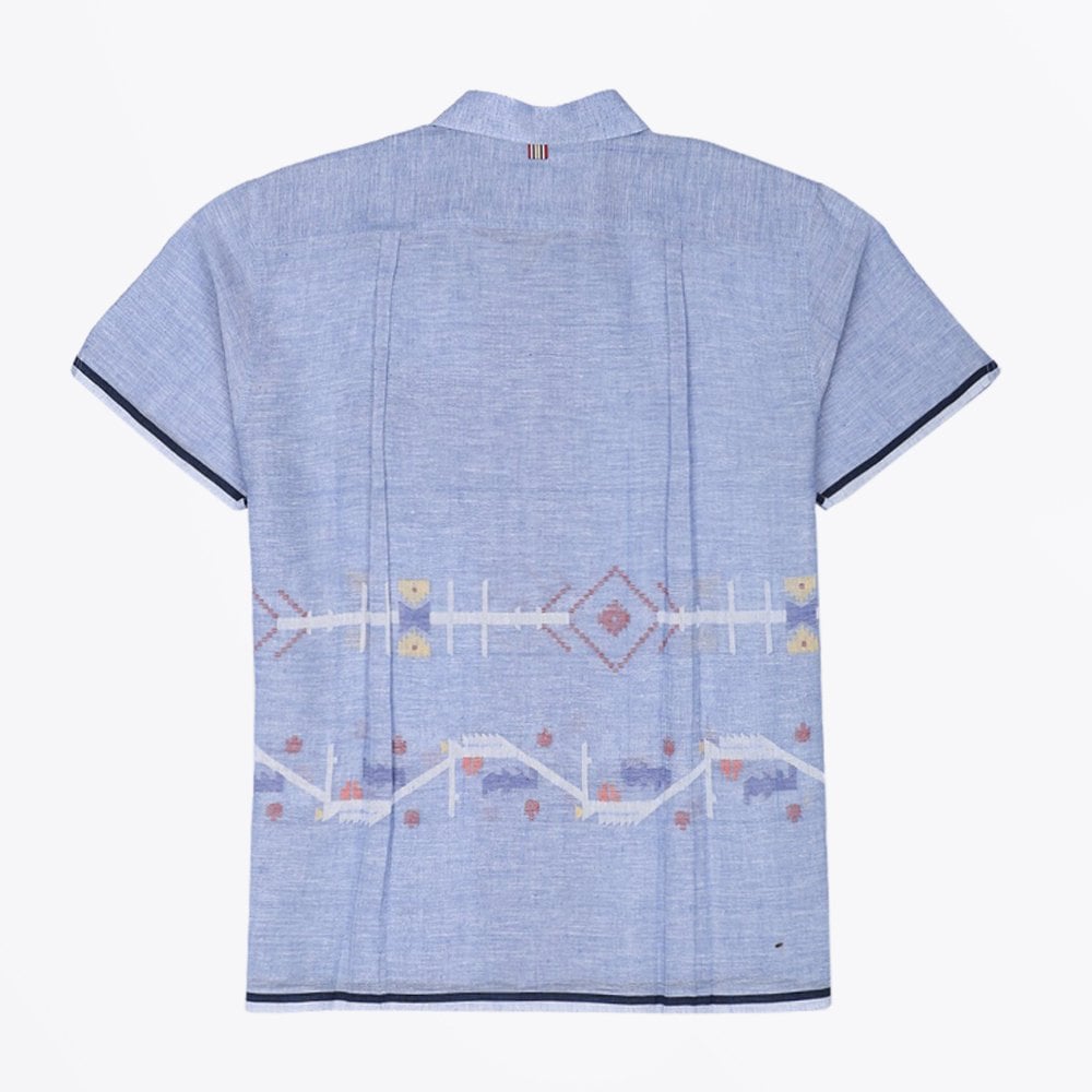 - Chintan Woven Geometric Shirt - Blue