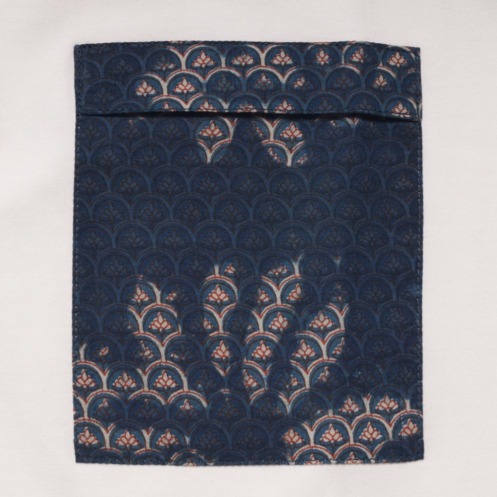 Floral Print Patch Pocket T-Shirt - White