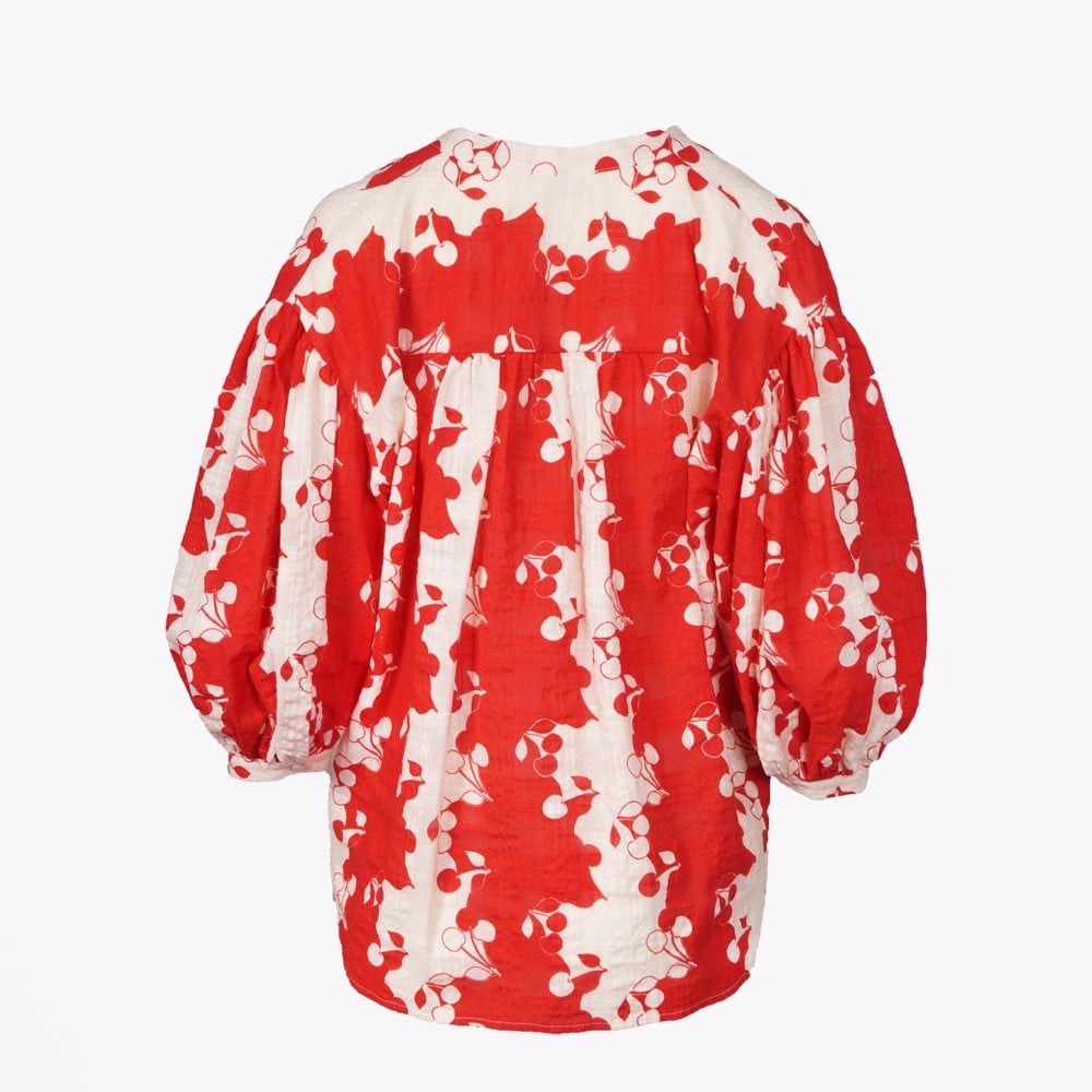 - Cherry Print Shirt - Red