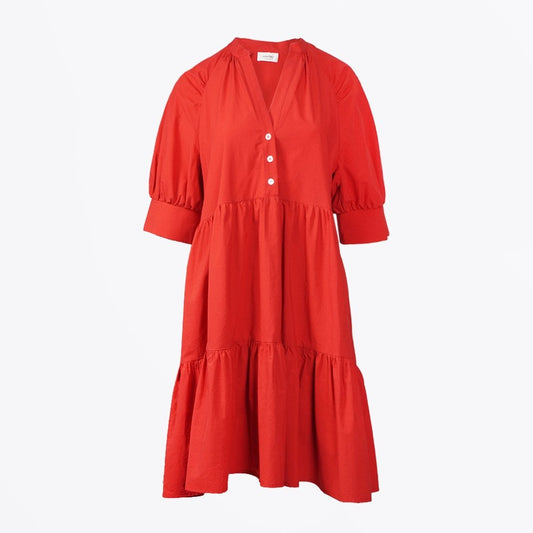 - Poplin Short Dress - Red