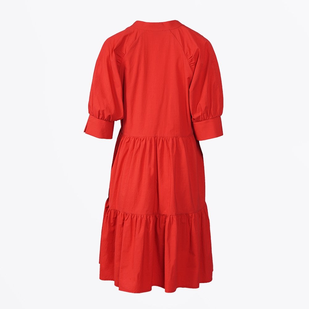 - Poplin Short Dress - Red