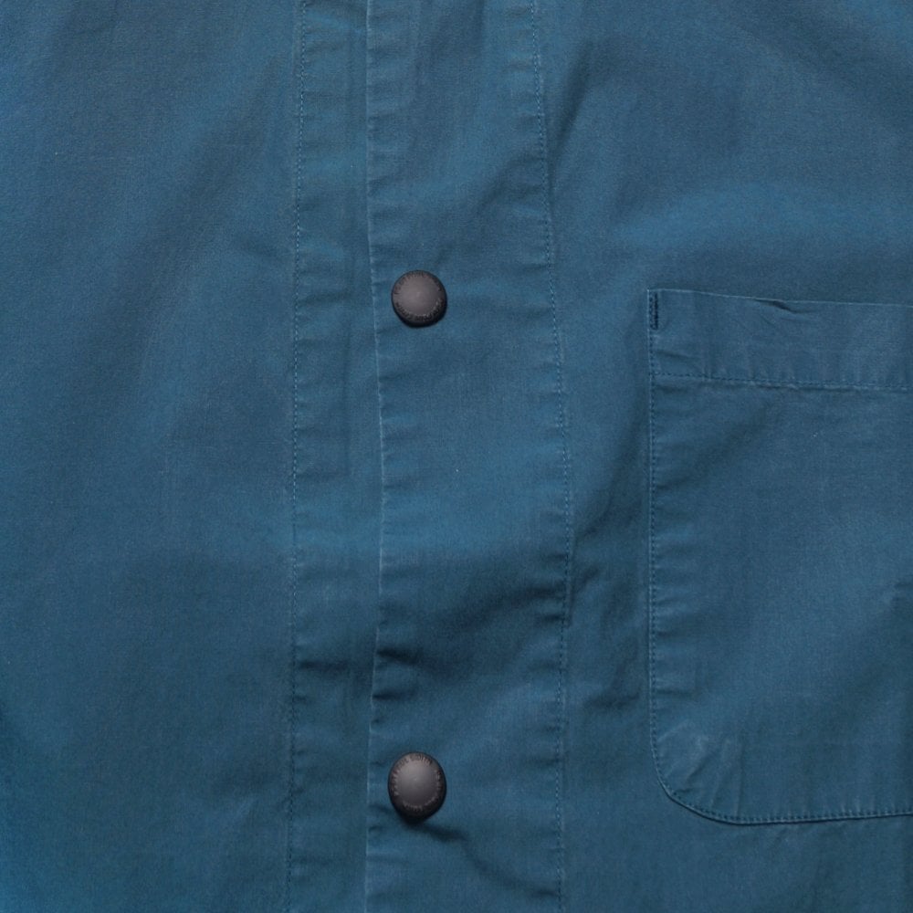 - Cotton Pop-Button Jacket - Petrol Green