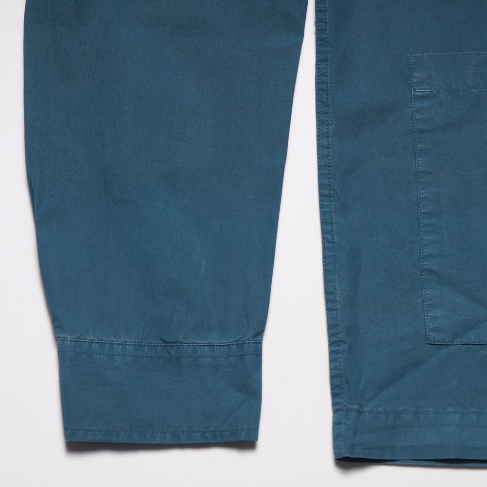 - Cotton Pop-Button Jacket - Petrol Green