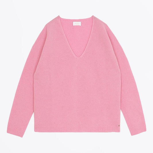 Wool-Cashmere Blend Pullover - Pink
