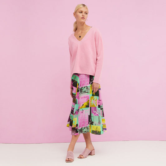 Wool-Cashmere Blend Pullover - Pink