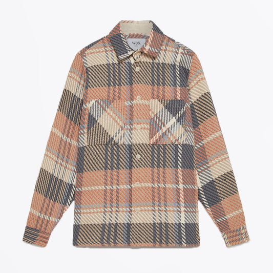 - Whiting - Plaid Overshirt - Orange/Grey