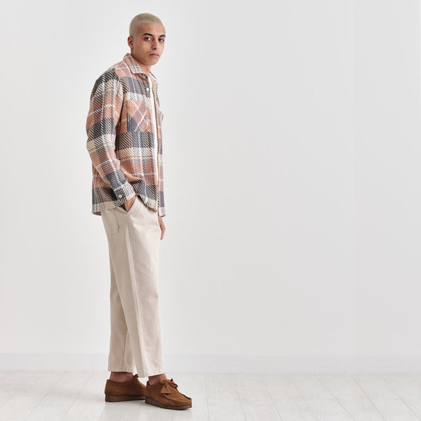 - Whiting - Plaid Overshirt - Orange/Grey