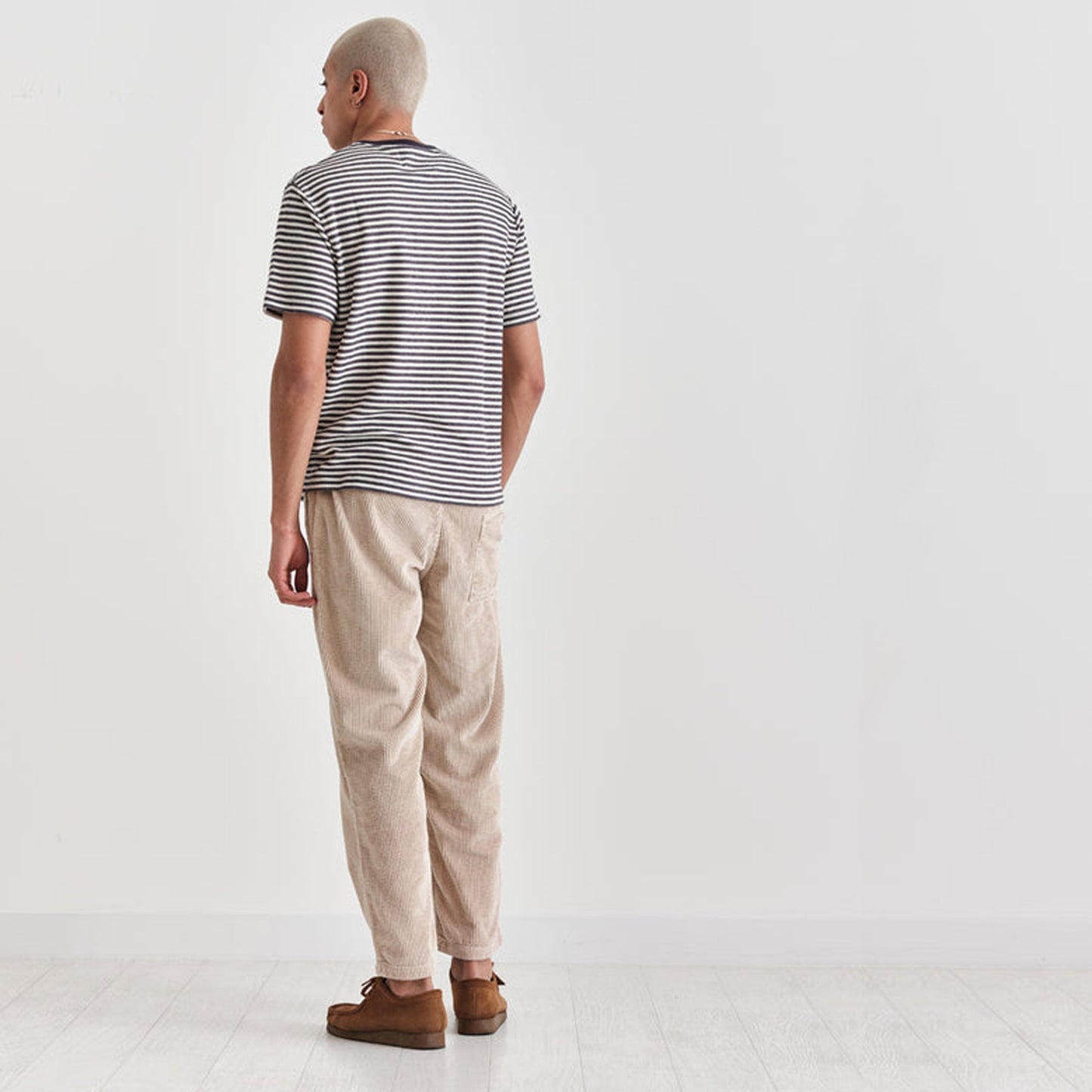 - Dean - Cotton Stripe T-Shirt - Navy/White