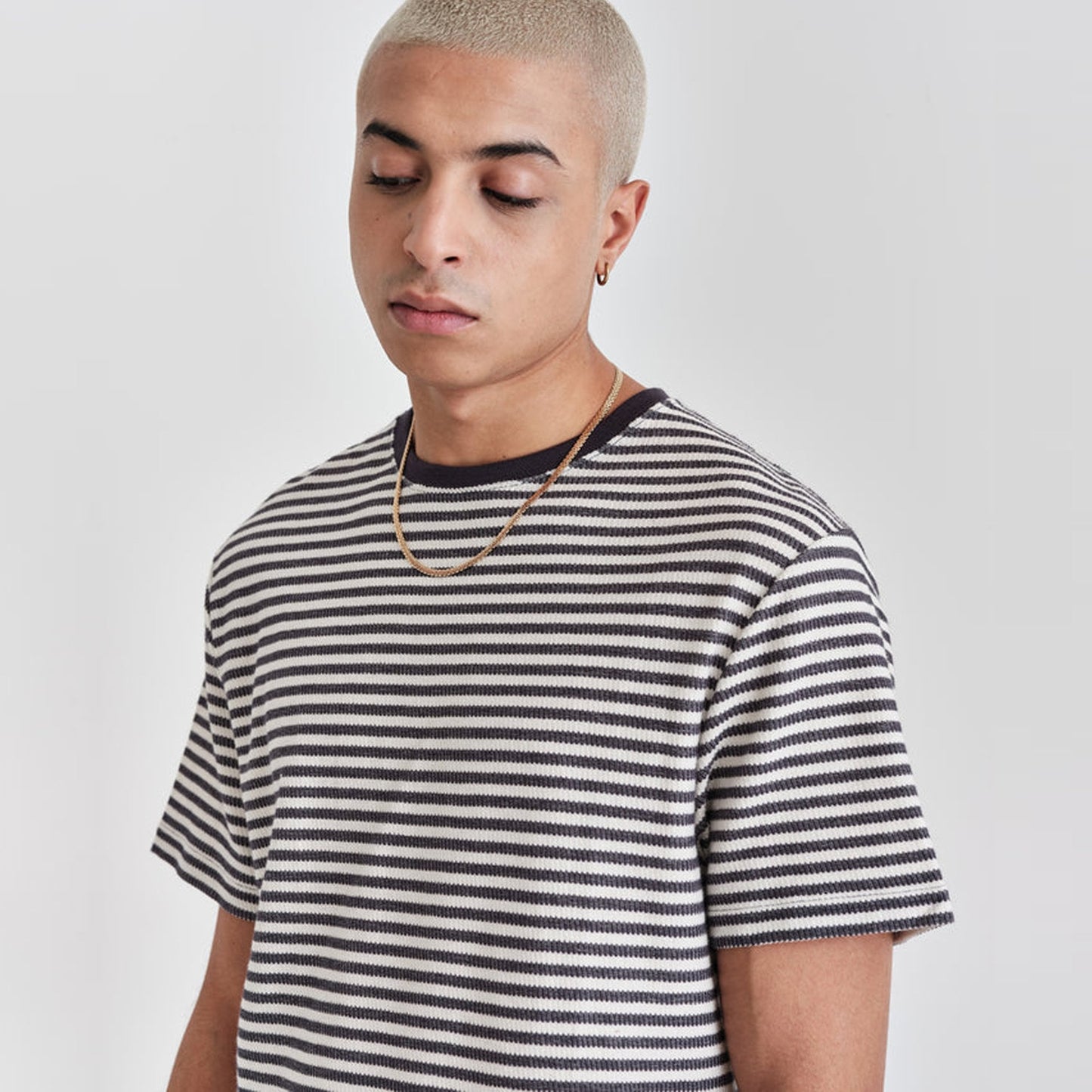 - Dean - Cotton Stripe T-Shirt - Navy/White