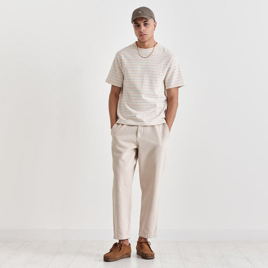 - Dean - Organic Cotton Stripe T-Shirt - Pink/White