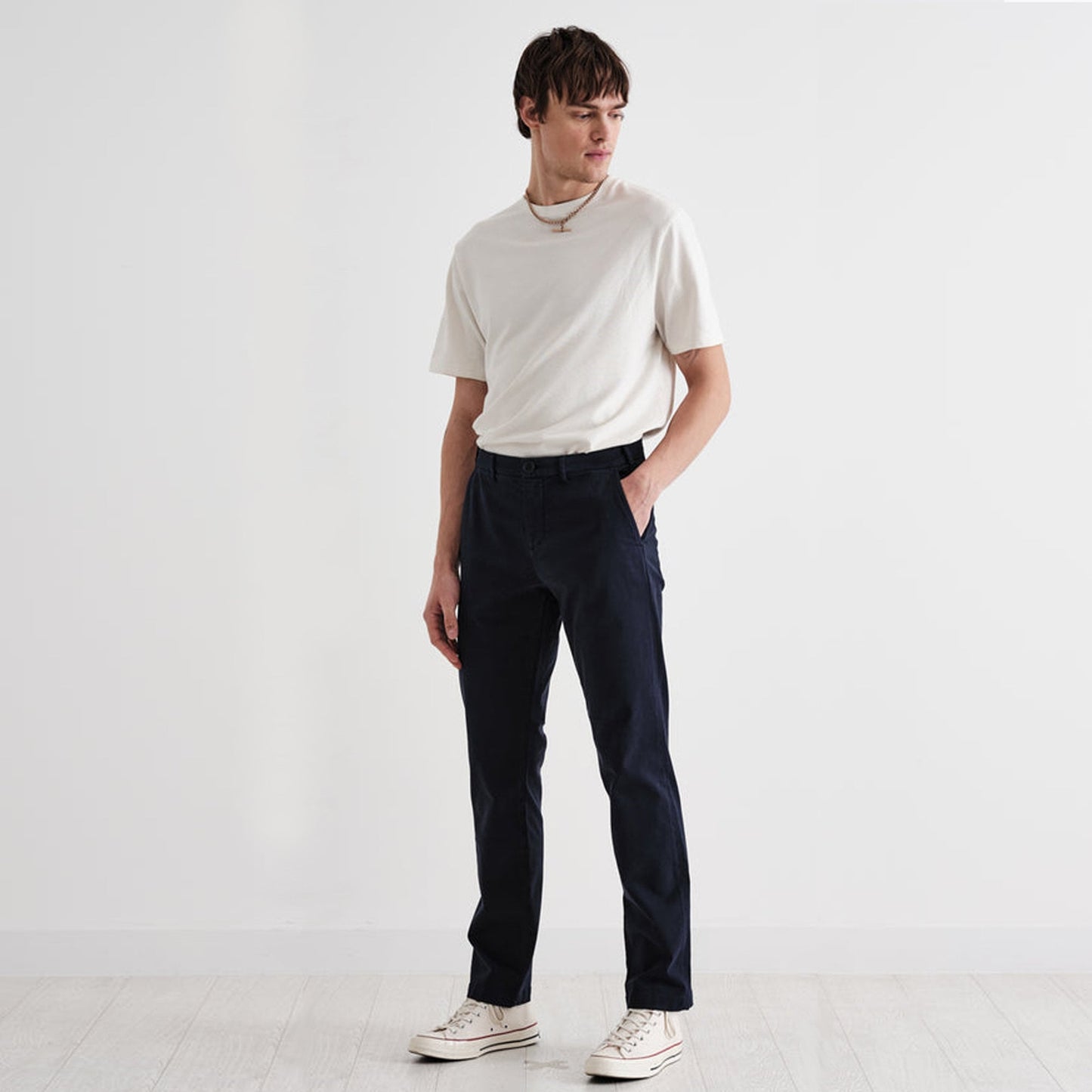 - Skye - Cotton Twill Trousers - Navy