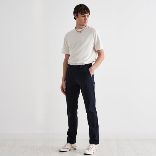 - Skye - Cotton Twill Trousers - Navy