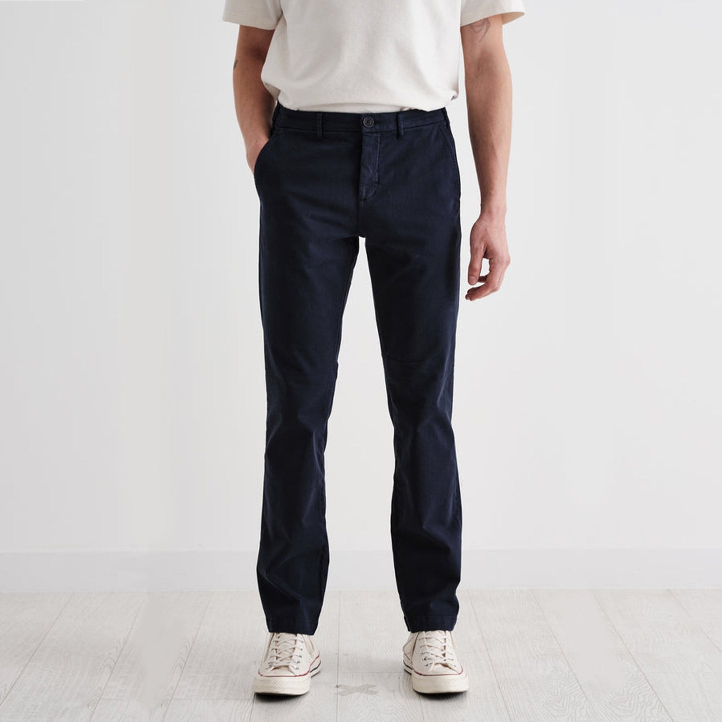 - Skye - Cotton Twill Trousers - Navy