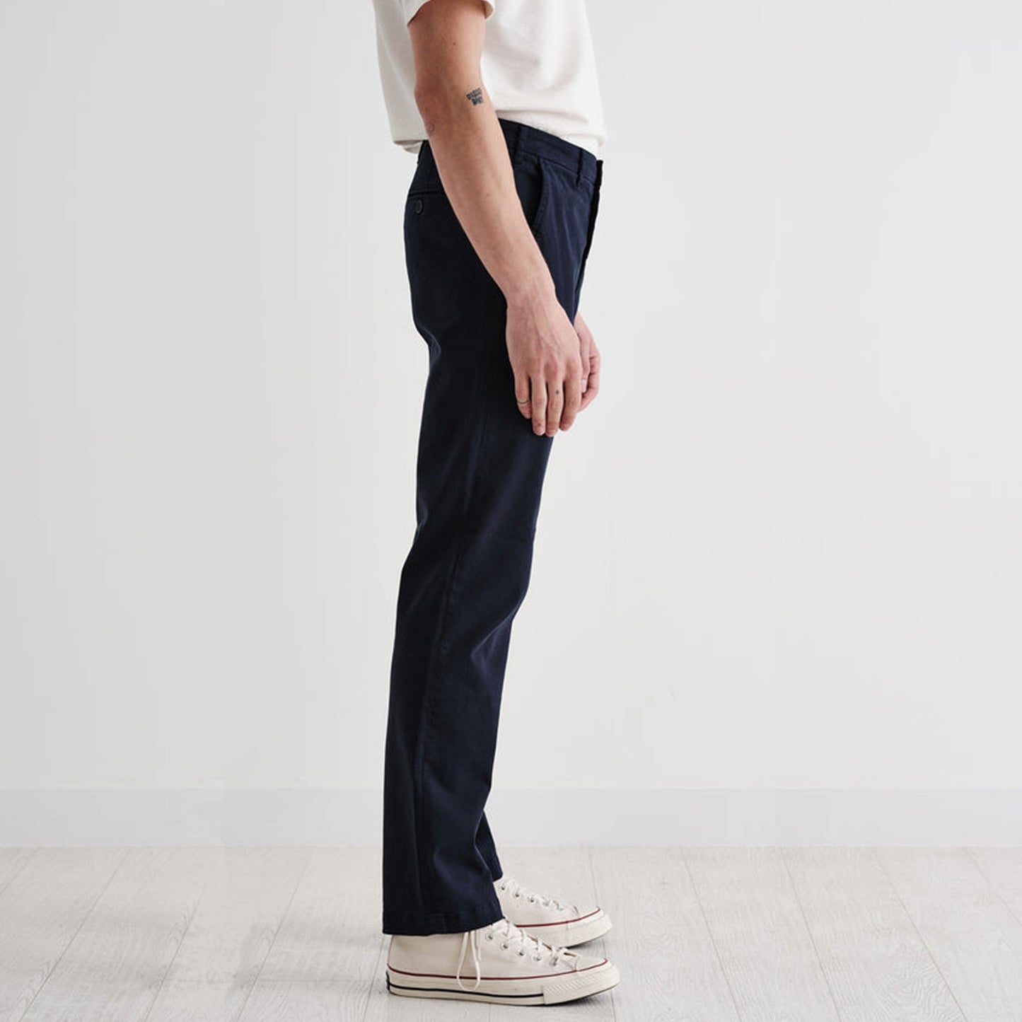 - Skye - Cotton Twill Trousers - Navy