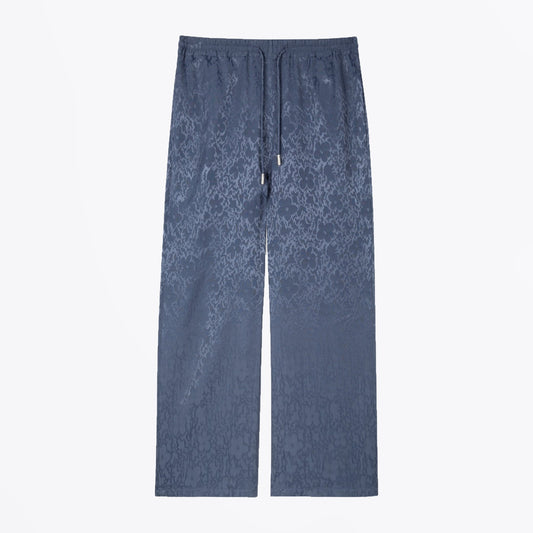 - Floral Jacquard Trousers - Navy
