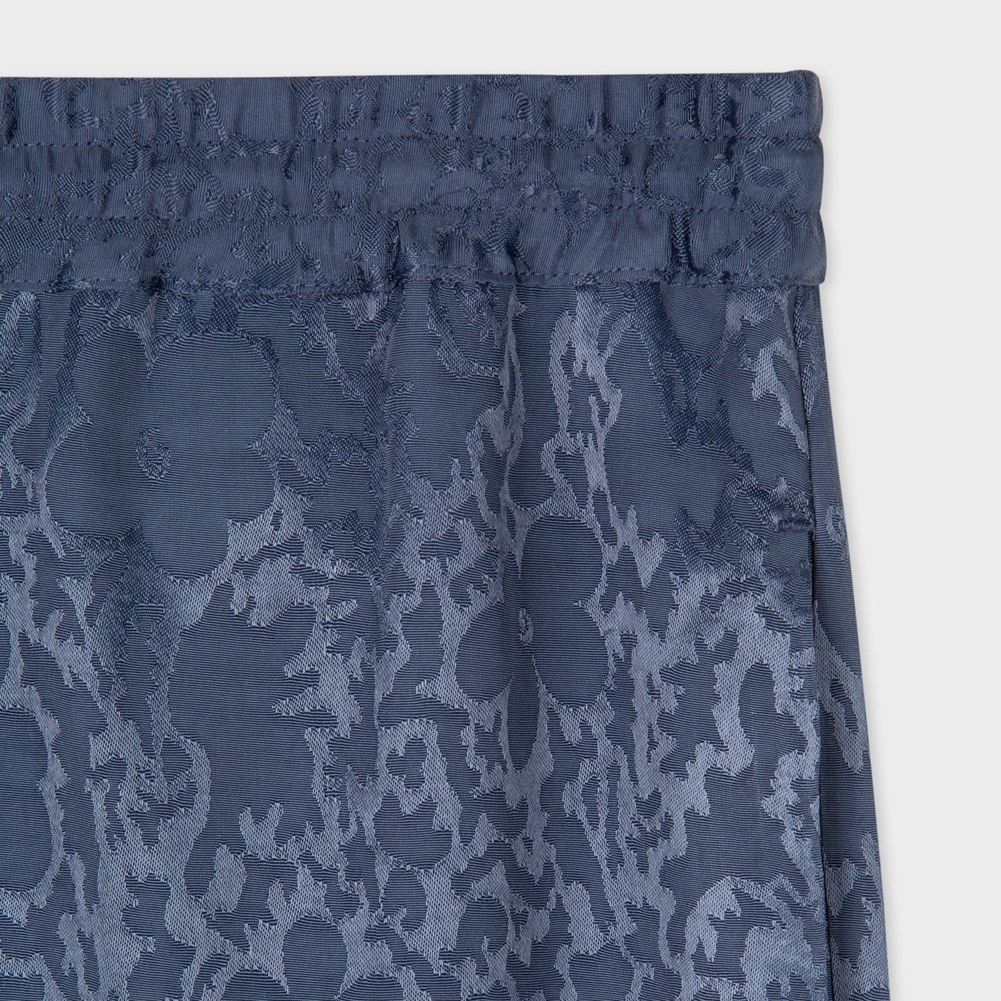 - Floral Jacquard Trousers - Navy