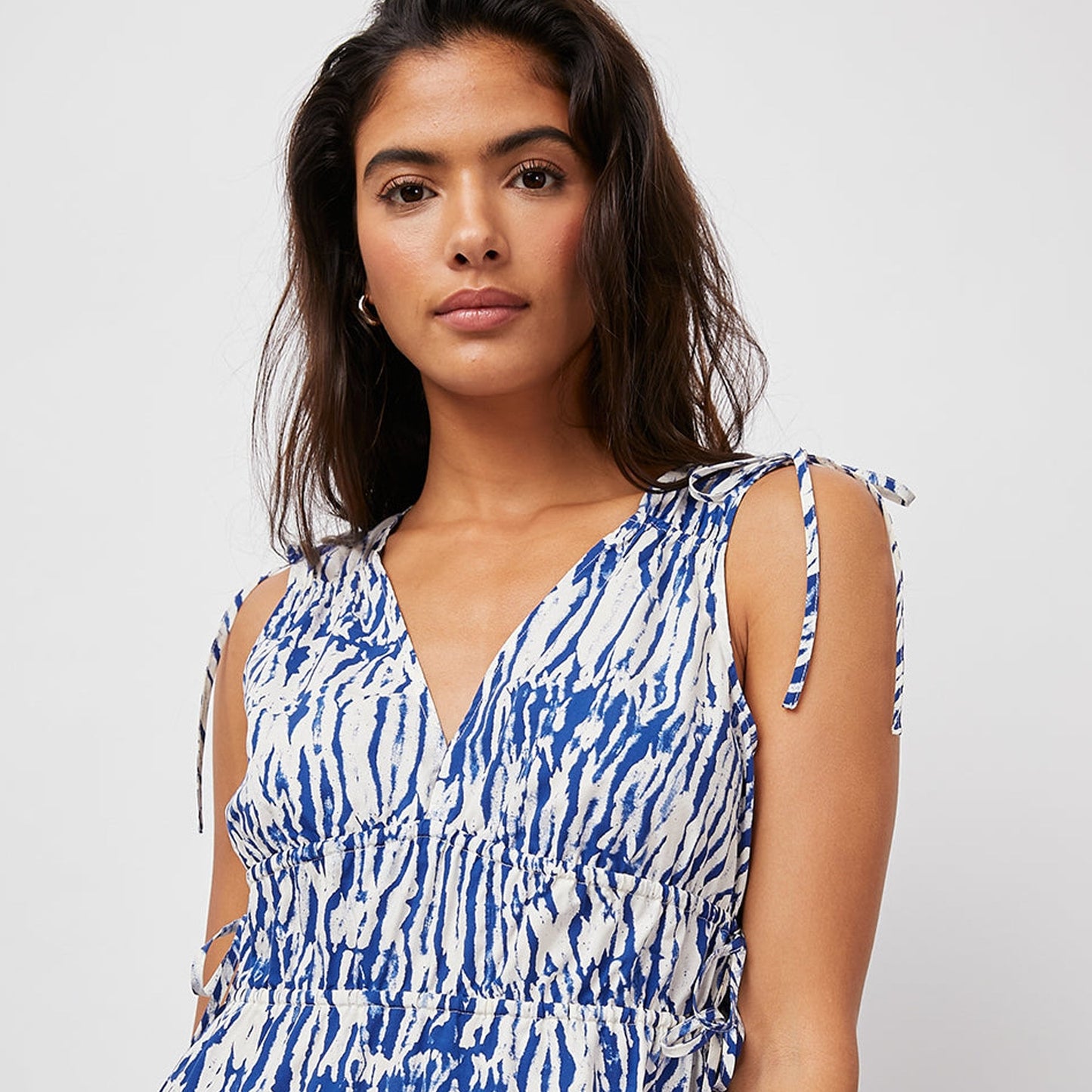 - Constantine Printed Midi Dress - Cobalt Shibori