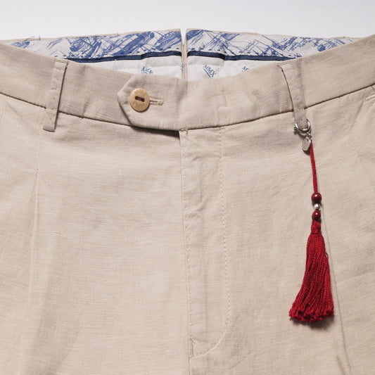 - Cetus - Cotton/Linen Blend Trouser - Ecru